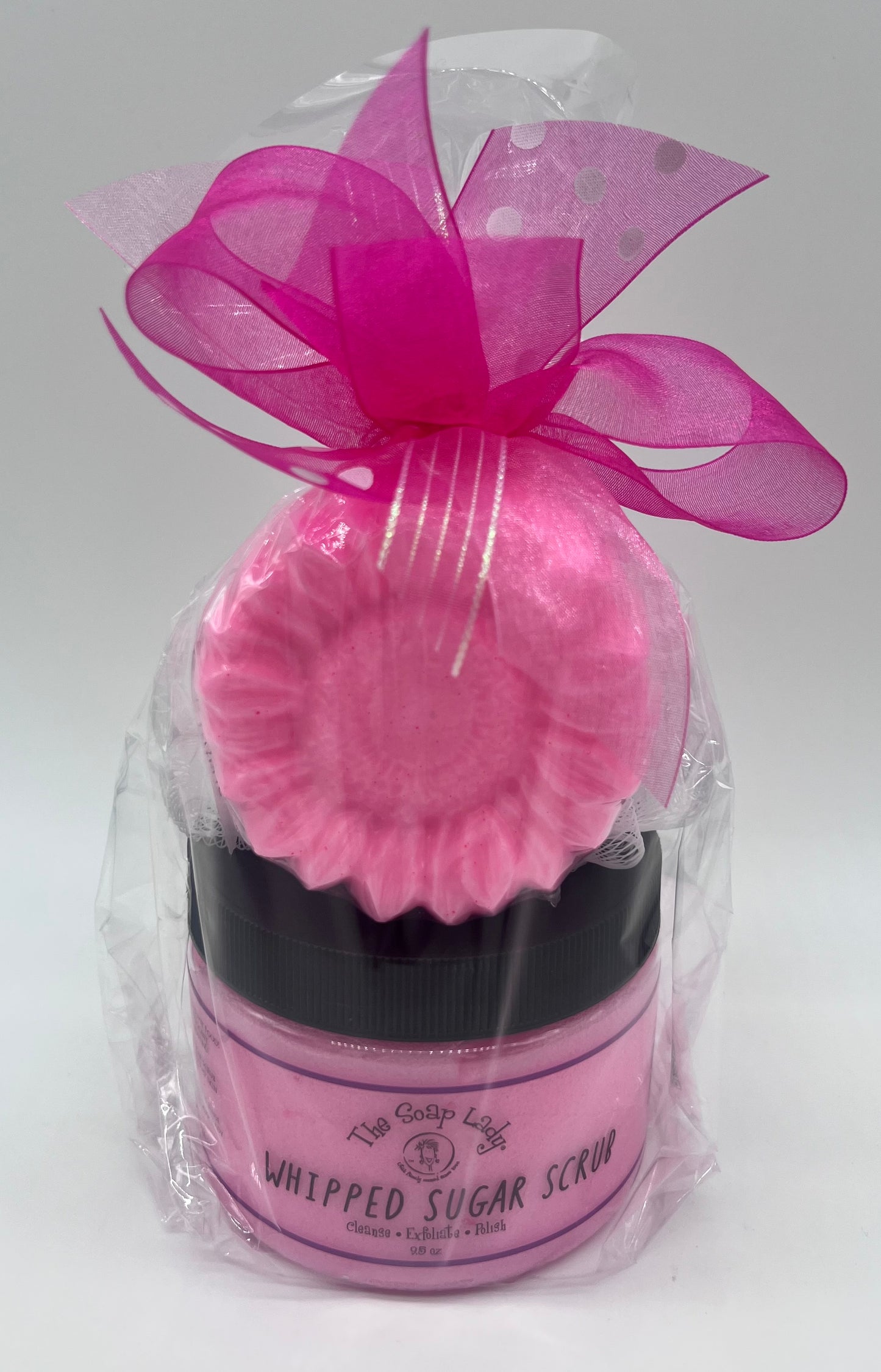 Sugar Scrub, Soap, Bath Pouf- #28