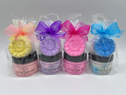 Sugar Scrub, Soap, Bath Pouf- #28